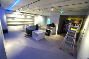 event space pop up shop retail environment installation large format vinyl prop making bespoke design print and production agency