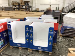 Pallet display POS Point of Sale OFD promotional display design agency print production printers assembly fulfilment promotional display design agency print production printers assembly fulfilment co-packing pre-filling