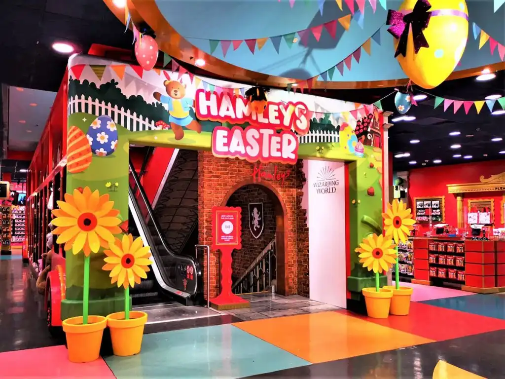 Hamley easter in store promotion display stand in store entrance