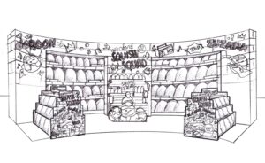 PR event space pop up shop retail environment installation bespoke prop makers creative design agency